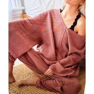 NEW FREE PEOPLE day off fleece jogger set in wild ginget